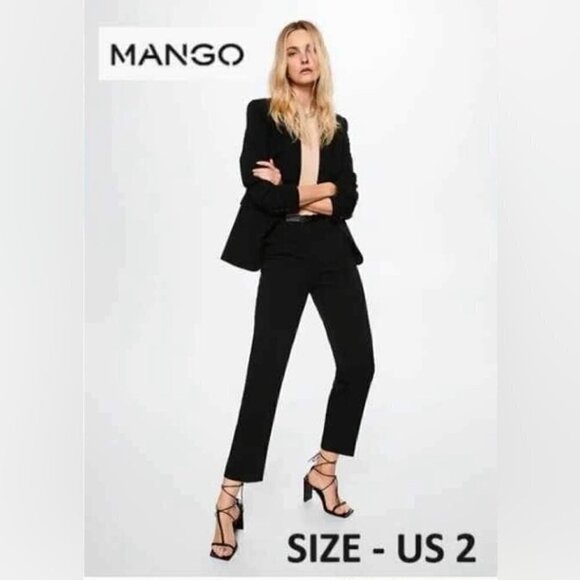 Mango, Pleated Suit Trousers - Black. Size: 2 US. NWT - Picture 1 of 15